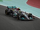 Lewis Hamilton z Mercedesu jede kvalifikaci na Velkou cenu Saúdské Arábie.