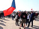 Odprci vlády protestovali na Letenské pláni v Praze