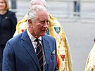 Princ Charles pi píchodu do Westminsterského opatství na bohoslubu za...