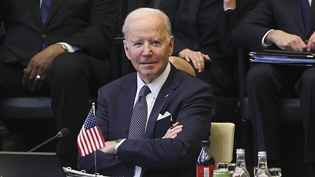 Americk prezident Joe Biden na summitu NATO v Bruselu (24. bezna 2022)