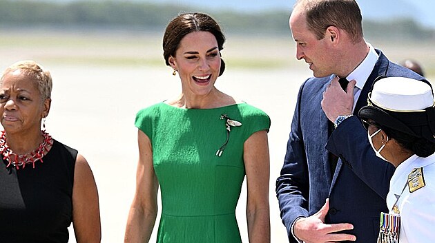 Vévodkyně z Cambridge Kate Middleton se v březnu 2022 spolu s manželem Williamem Vévodou z Cambridge účastnila královské cesty po Karibiku.