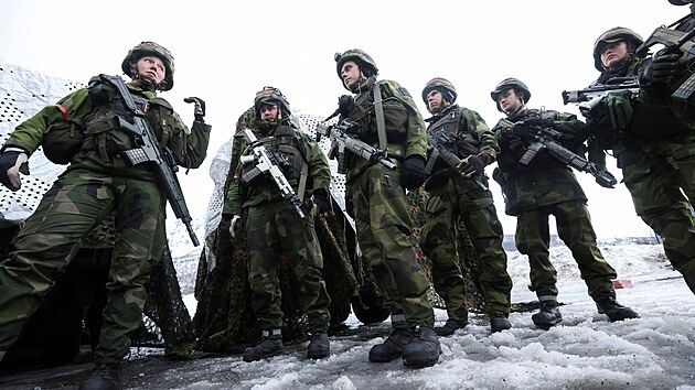 Vojci ze zem NATO se astn vojenskho cvien Cold Response v Norsku. (22. bezna 2022)
