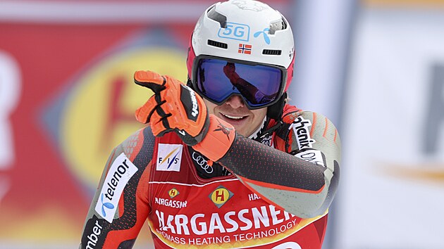 Henrik Kristoffersen v cli slalomu v Meribelu