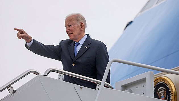 Americk prezident Joe Biden piletl do Bruselu na summit NATO a EU. (23. bezna 2022)