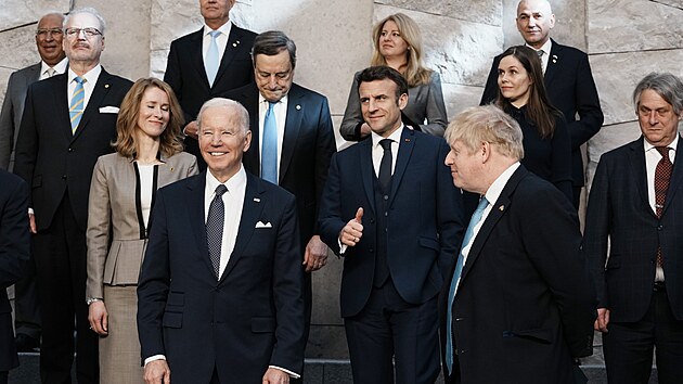 V Bruselu se konaj summity NATO a EU. Na snmku jsou napklad americk prezident Joe Biden, francouzsk prezident Emmanuel Macron, britsk premir Boris Johnson i slovensk prezidentka Zuzana aputov. (24. bezna 2022)