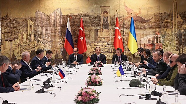 V Istanbulu se konalo jednn o ukonen vlky na Ukrajin. (29. bezna 2022)