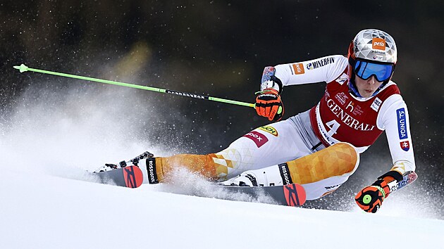 Petra Vlhov v obm slalomu pi finle Svtovho pohru.