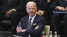 Americký prezident Joe Biden na summitu NATO v Bruselu (24. bezna 2022)