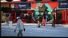 Luxusní lyaské stedisko Bukovel na Ukrajin (15. ledna 2022)