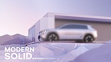 Rozostřená fotografie, kterou Škoda Auto oznámila uvedení nového designového...