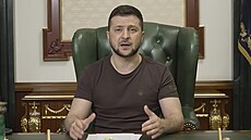 Volodymyr Zelenskyj na videu hovoí z Kyjeva k ukrajinskému lidu. (19. bezna...