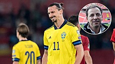 Útočník Zlatan Ibrahimovic při návratu do švédské reprezentace v utkání se...