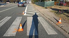 Nehoda se stala na p�echodu pro chodce v Náchodské ulici v Trutnov�. (23. 2....