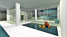 Nový návrh modernizace krytého plaveckého bazénu ve Svitavách.