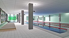 Nový návrh modernizace krytého plaveckého bazénu ve Svitavách.