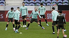 Poslední trénink Portugalců před finále baráže proti Severní Makedonii.