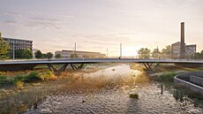 Nový most pes brnnskou eku Svitavu navrhli architekti z Londýna.