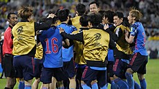 Radost fotbalist Japonska.