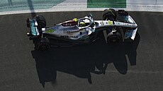 Lewis Hamilton z Mercedesu bhem tréninku v Didd