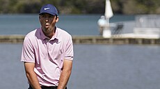 Scottie Scheffler se raduje b�hem turnaje Dell Technologies Match Play...