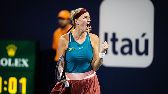 Petra Kvitová v osmifinále turnaje v Miami.