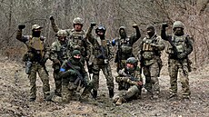 Ukrajintí vojáci 103. samostatné brigády teritoriální obrany ozbrojených pi...