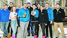 Tým pivovaru Proud, editel Michal koda avrchní sládková Lenka Straková...
