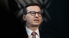 Polský premiér Mateusz Morawiecki na summitu v Bruselu (25. bezna 2022)