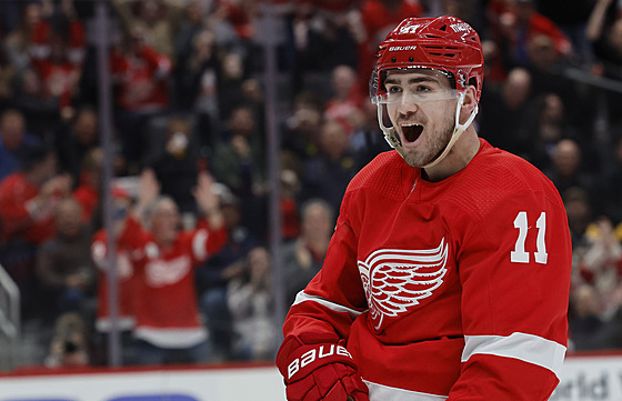 Filip Zadina práv� Detroitu pomohl gólem.