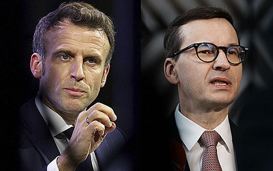 Zleva: Emmanuel Macron, Mateusz Morawiecki