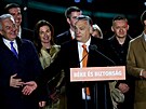 Maarský premiér Viktor Orbán  po oznámení prbných výsledk parlamentních...