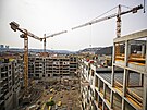 Výstavba nových bytových a kanceláských budov Smíchov City mezi oblastí Na...