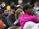 Tiger Woods bhem prvního dne turnaje Masters v August.