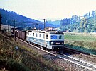 Lokomotiva E669.2160 v ele nákladního vlaku u Horní Lide. Vyfoceno v lét...