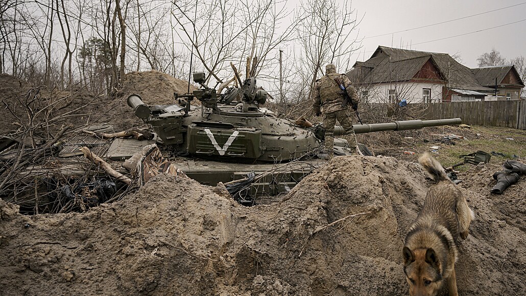 Ukrajintí vojáci v Kyjev (6. dubna 2022)