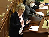 Jednání poslanecké sněmovny. Na snímku Jana Mračková Vildumetzová. (7. dubna...