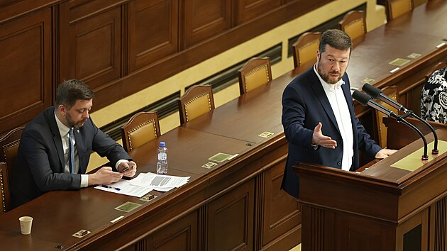 Jednání poslanecké sněmovny. Na snímku Tomio Okamura. (7. dubna 2022)