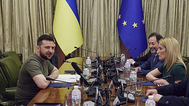 Pedsedkyn Evropskho parlamentu Roberta Metsolaov navtvila Kyjev. (1. dubna 2022)
