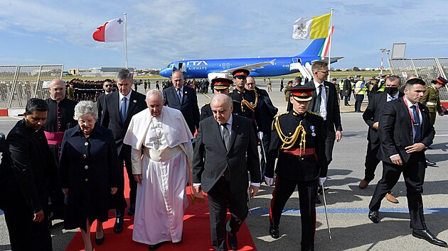 Pape Frantiek dorazil na nvtvu Malty. (2. dubna 2022)