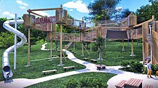 Vizualizace lanového h�i�t� v a�ském Parku historie.