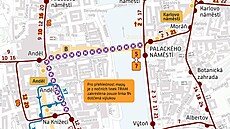 Na praském Andlu probíhá rekonstrukce tramvajové kiovatky, na míst jsou...