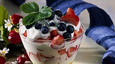 Borvkov pohr s jahodamia  jogurtem