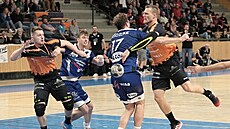Čtvrtfinále poháru EHF mezi Talentem Plzeň a švédským týmem Alingsas HK.