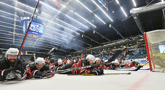 Hokejisté Chomutova se radují z postupu do druhé ligy.