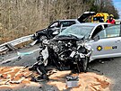 V Plzni se srazila dv� auta. (10. dubna 2022)
