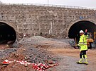 Stavba rychlostn silnice S3 a tunelu u polskho Bolkwa (30. 3. 2022)