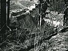 Pohled na hráz ze vzduní strany (záí 1953)