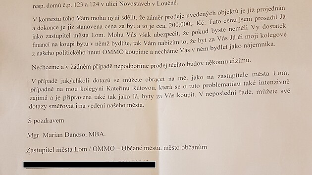 Dopis, kter se v penzionech pro seniory objevil o nkolik dn pozdji a se kterm pr Dancso nem nic spolenho.