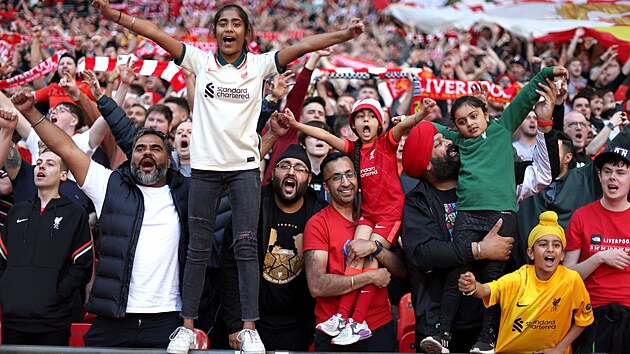 Fanoušci Liverpoolu před semifinálovým utkáním anglického poháru proti Manchesteru City