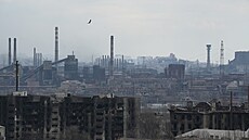 Ocelárna Azovstal v Mariupolu (4. dubna 2022)